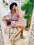 Completo etnico Short e Giacca base Fucsia