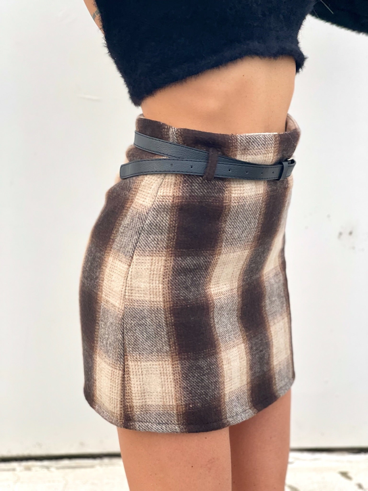 Gonna in tweed check brown