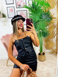 top con catena Nero