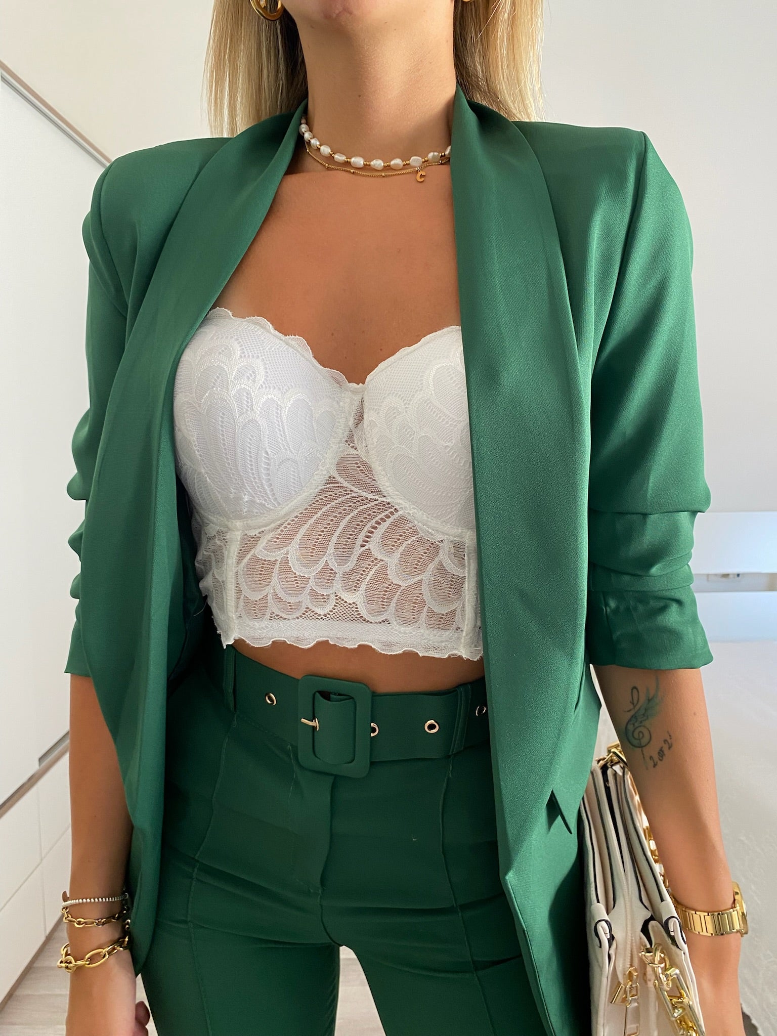 Completo giacca e pantalone verde