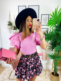 Body con voilant Rosa barbie