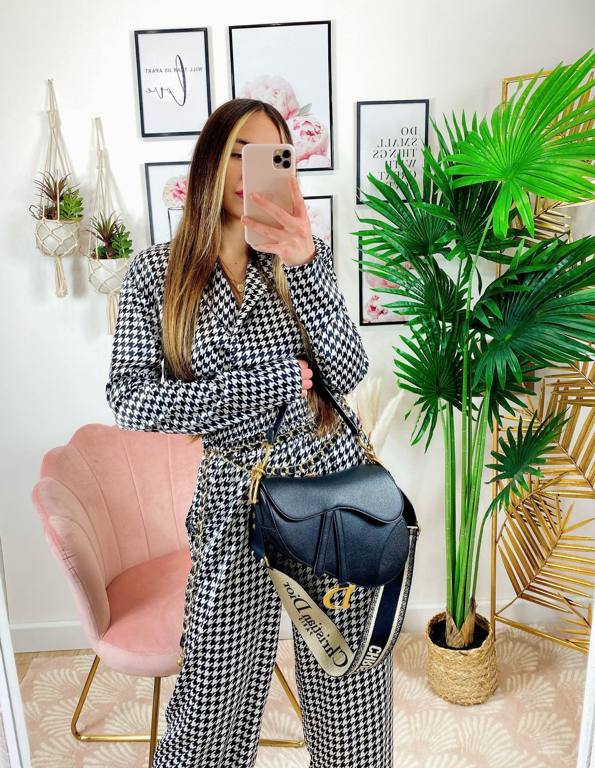 Completo pantalone e bluse  pied de poule