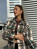 Giaccone a quadri Camel green