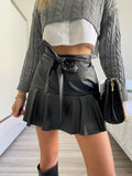Gonna a balze in eco-pelle