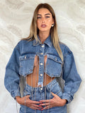 Giacca in jeans con catene