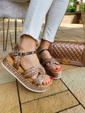 Sandali Con Corda Rosa Gold