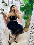 Gonna in tulle a balze
