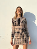 Abito in maglia nero Camel con bottoncini