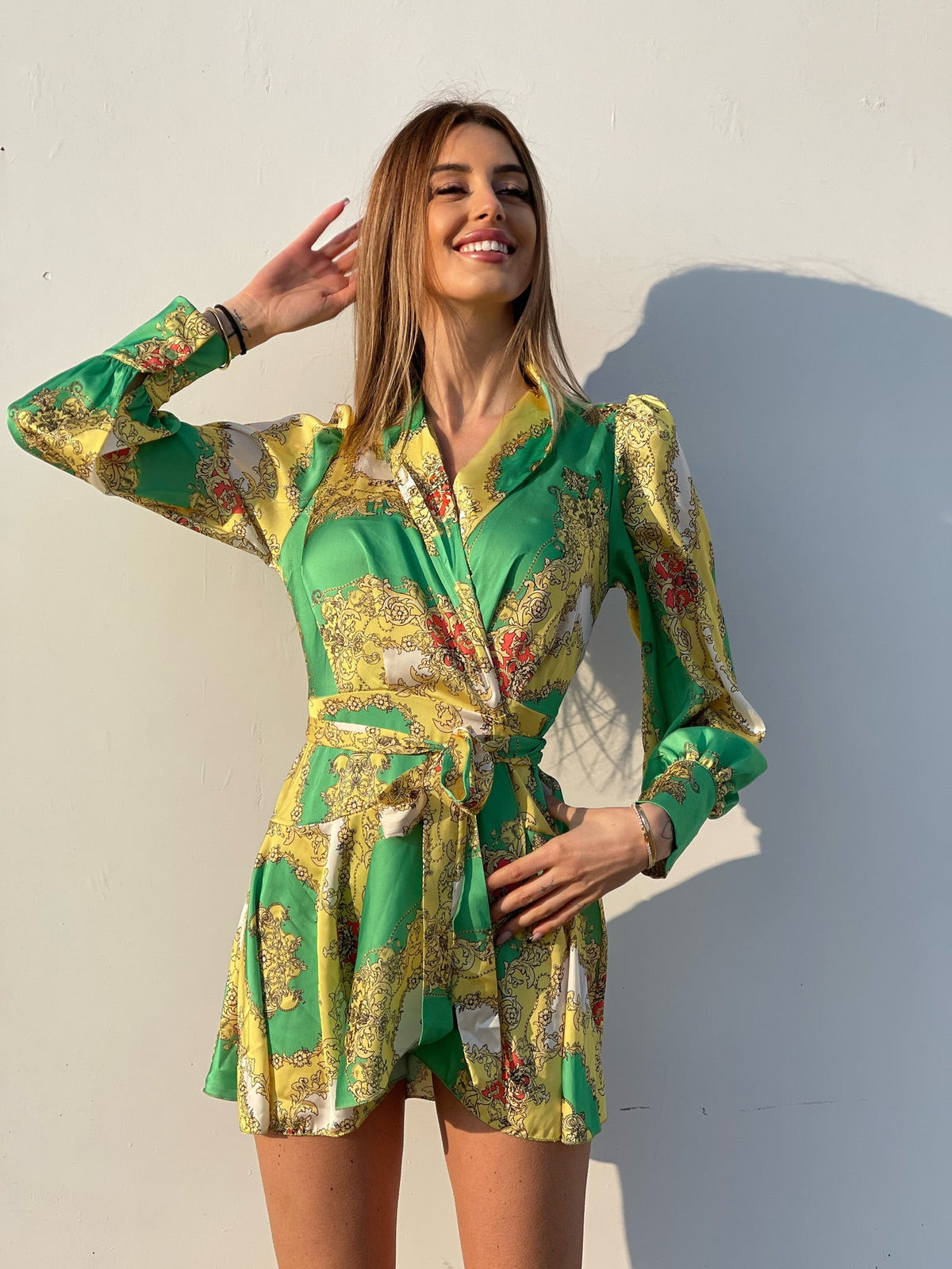 Abito etnico giallo e verde