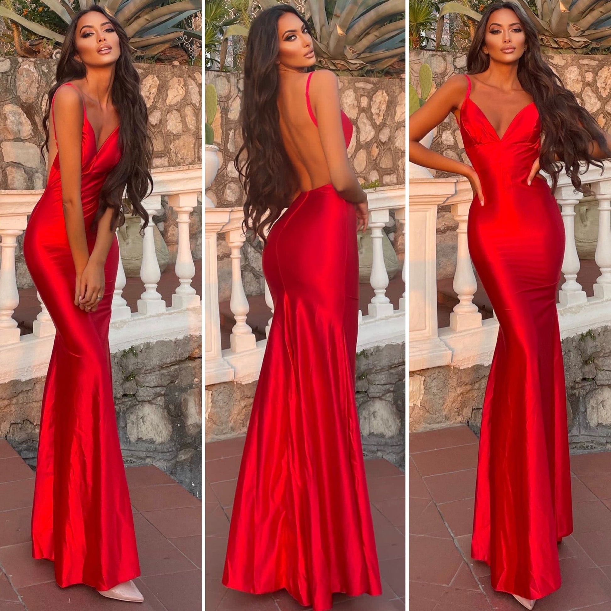 Abito a sirena Rosso