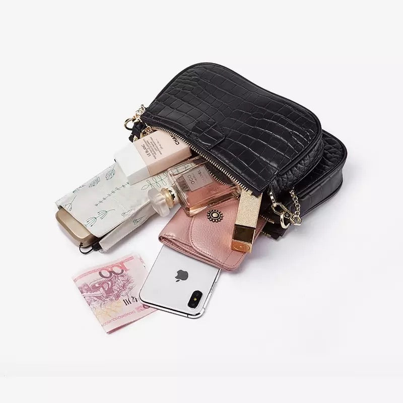 Set 3 bag con catena oro