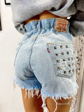 Short Levi’s Vintage con Borchie bagno Chiaro