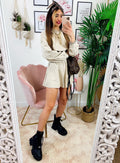 Completo Short e felpa Beige