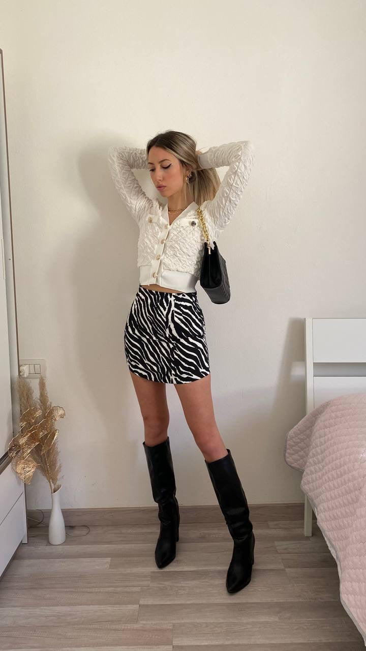 Gonna zebrata bianca e nera