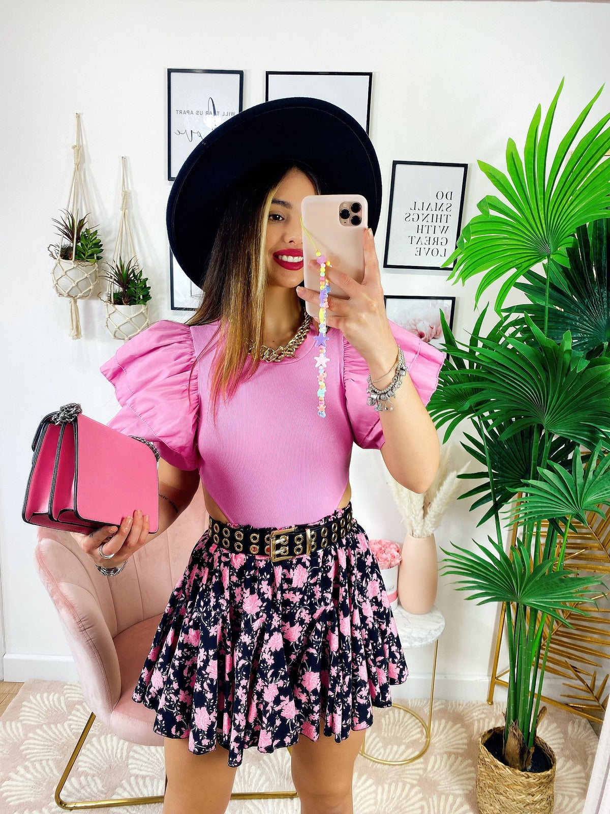 Body con voilant Rosa barbie