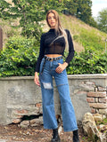 Maglioncino crop con trasparenze