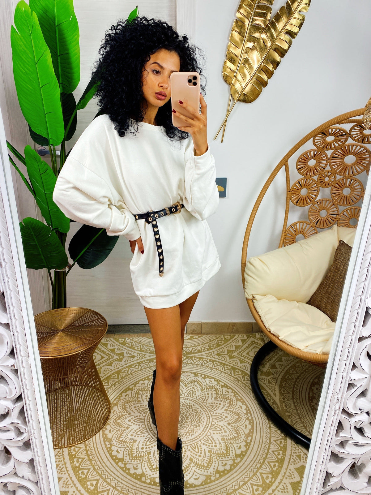 Maxi felpa easy bianca