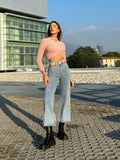 Jeans con spacchi superiori