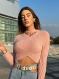 Maglioncino morbidissimo choker cipria