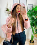 Bomber crop a rombi Rosa
