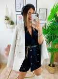 Blazer in ecopelle bianco