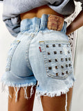 Short Levi’s Vintage con Borchie bagno medio chiaro