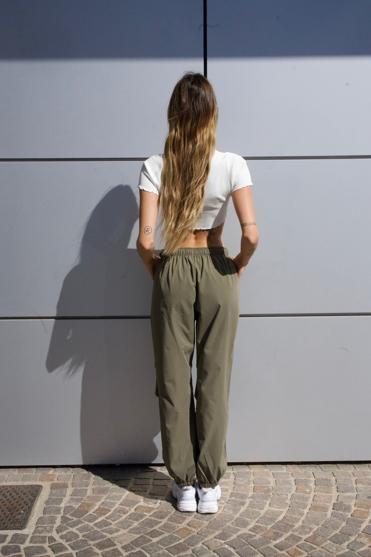 Top crop bianco manica corta