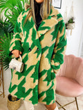 Cappotto pied de poule dettaglio verde