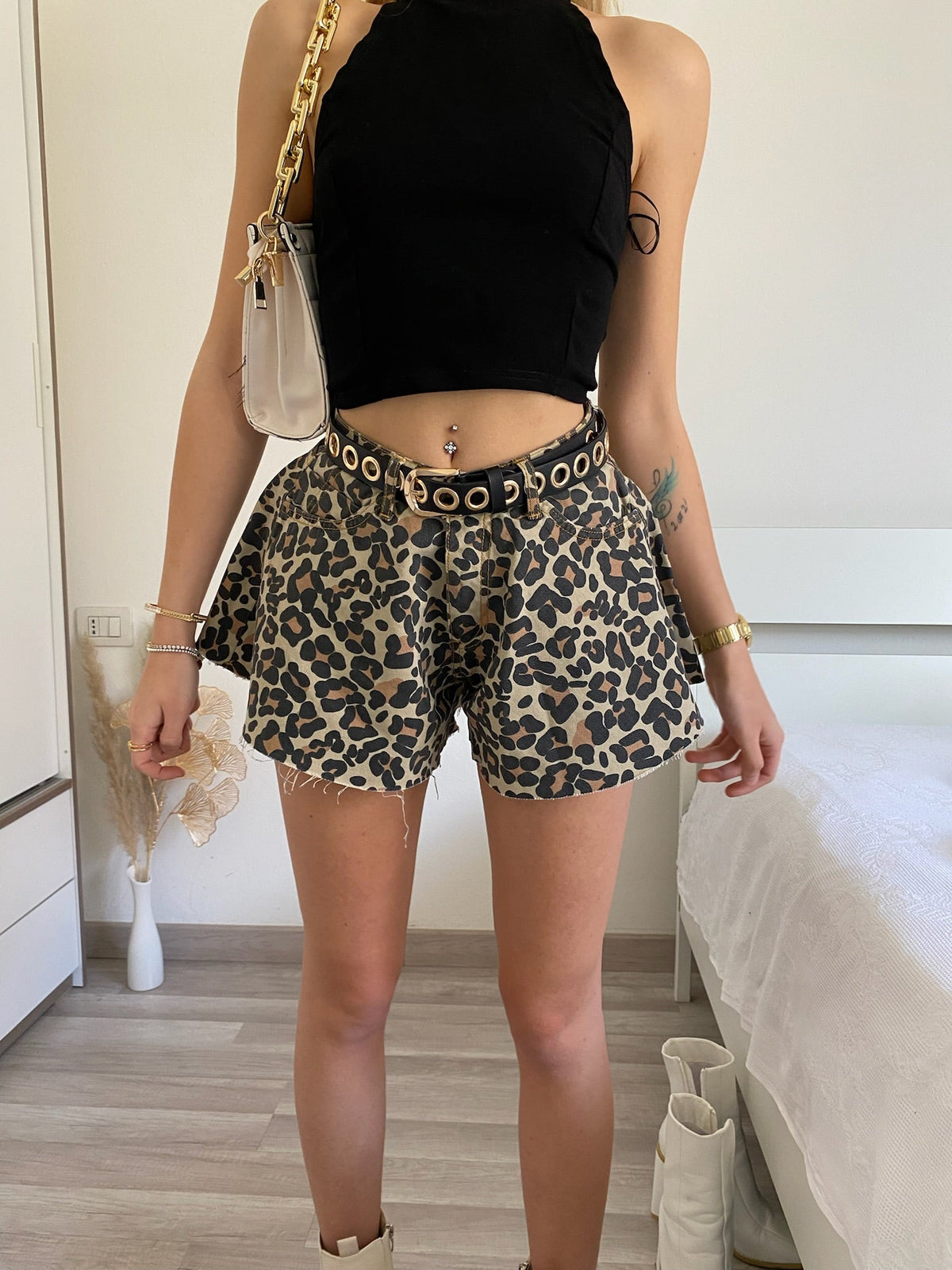 Short a farfalla animalier