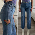 Jeans a zampa con cuore