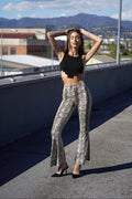 Top crop nero zigzag