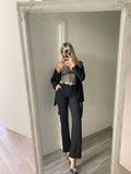 Top con strass nero
