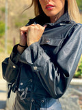 Giacca in eco-pelle con tasche