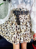 Gonna a balze leopardata chiara