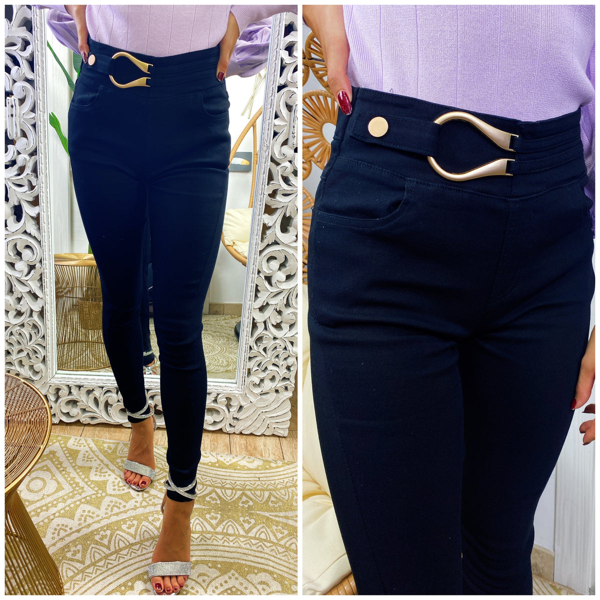 Pantalone nero aderente