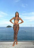Bikini maculato con gonna