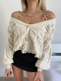 Cardigan panna a trecce