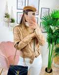 Giacchino in eco-pelle pitonato beige
