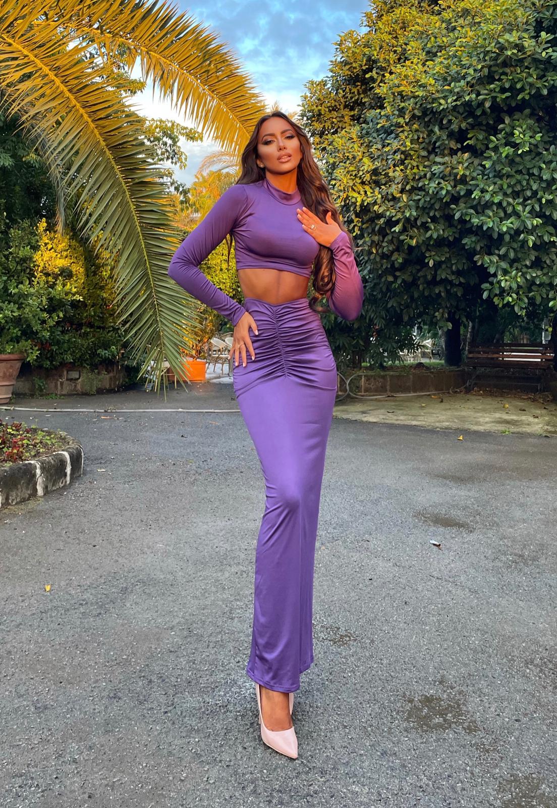 Completo viola top e gonna Jasmine