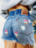 Short Levi’s Vintage con stampa Paperina sfrangiato