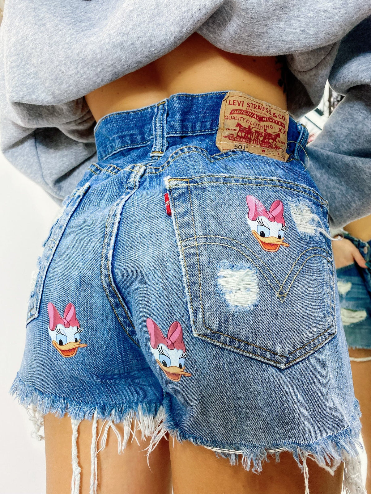Short Levi’s Vintage con stampa Paperina sfrangiato