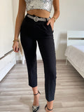 Completo giacca e pantalone strass nero