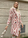 Cappotto Teddy bianco rosa