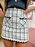 Gonna in tweed bianca