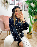 Camicetta con borsetta a cuori nera