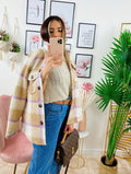 Giacca a quadri Beige/Lilla
