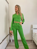 Completo top e pantalone verde