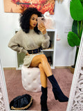 Abito in maglia Beige chiaro