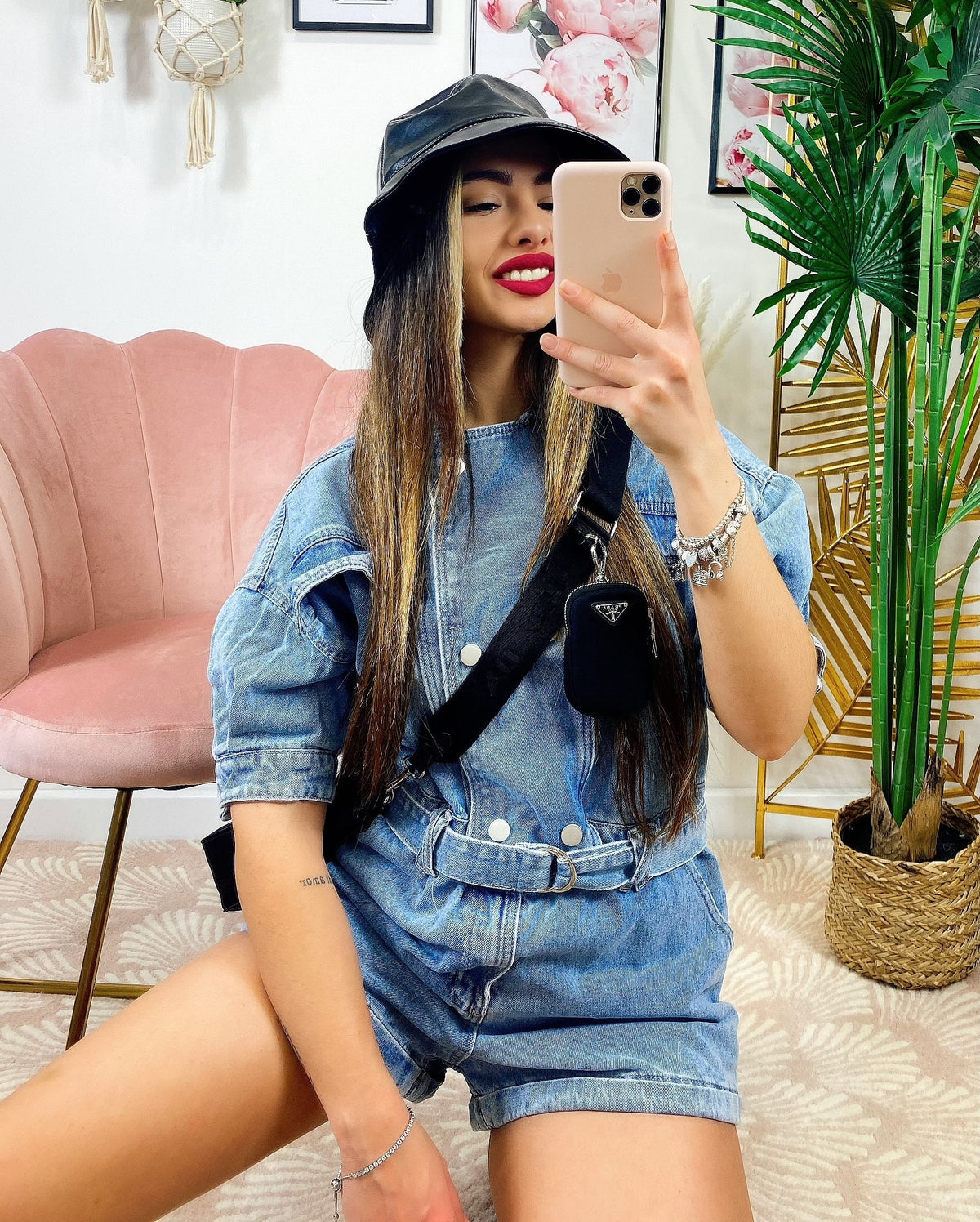 Tutina in Jeans con cintura