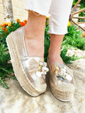Espadrillas Gold con conchiglie